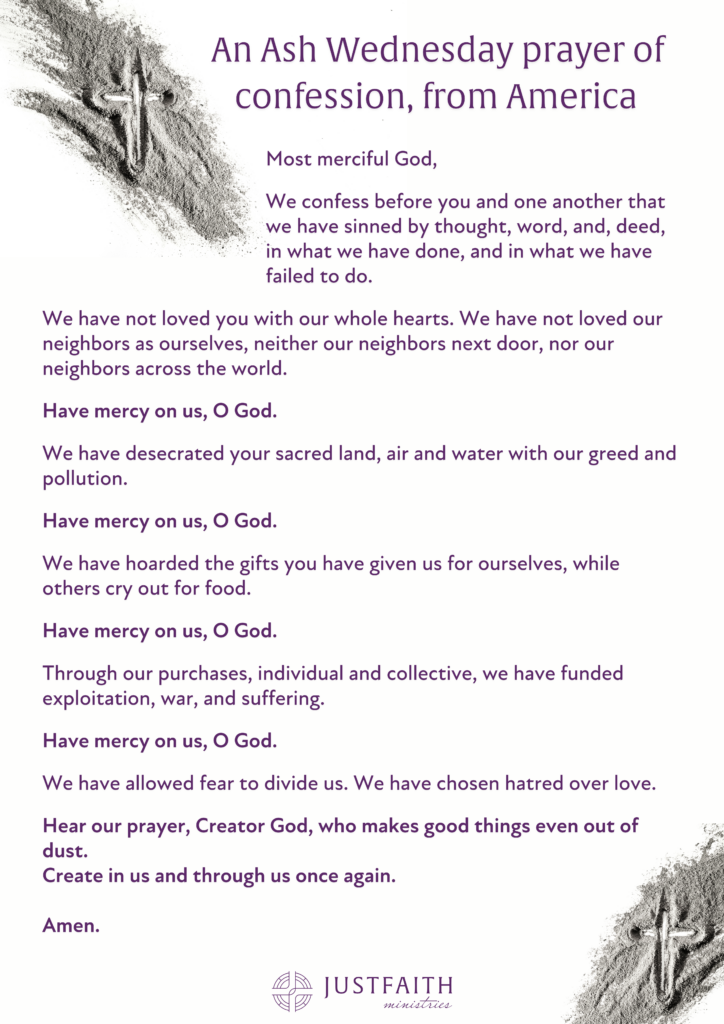 An Ash Wednesday prayer of confession from America 4